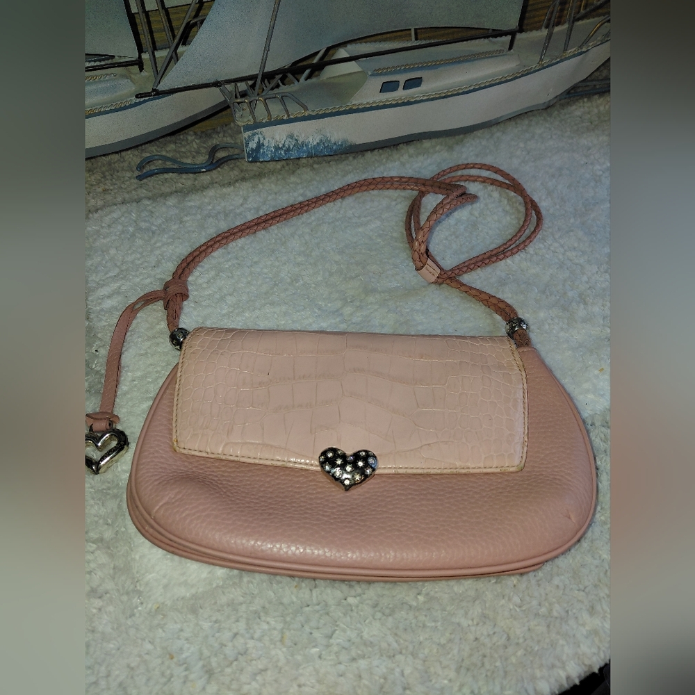 BRIGHTON  Flap Pink Leather petite shoulder bag spring summer style jeweled